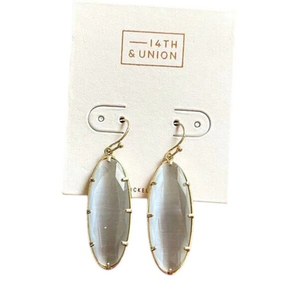 Nordstrom Rack 14th & Union Faceted Glass Drop Earrings NEW - Picture 2 of 3